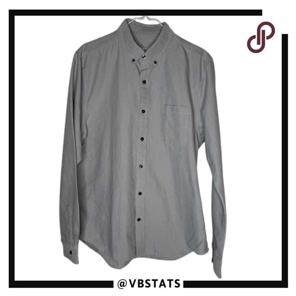 Mack Weldon Men's Pocket Long Sleeve Button Down Shirt Gray‎ Size XL